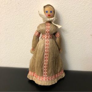 Vintage Russian Folk Art Wheat Straw Doll. 1980’s